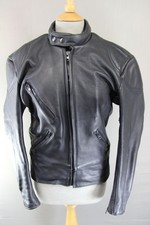 CLASSIC BRITISH MADE BLACK SCOTT LEATHERS BIKER JACKET 36 INCH