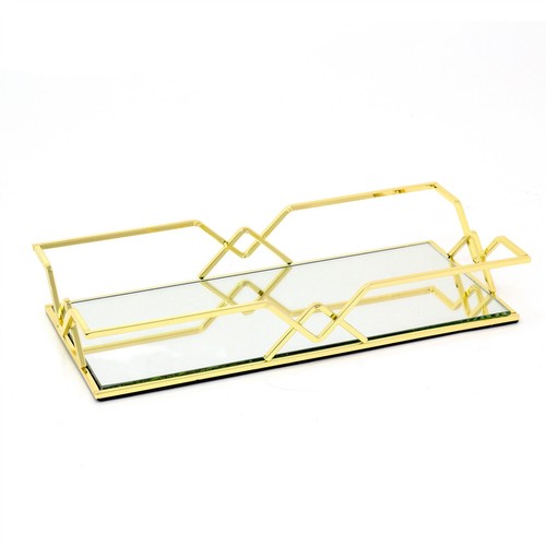 Gold metal mirrored vanity - mirrored,