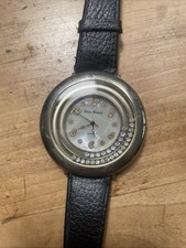 Vintage Pierre Bernard Large Women’s Watch Pearl Leather Moving Gems