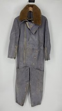 Vintage British RAF WW2 1940s Flight Flying Suit with Brown Shearling Collar