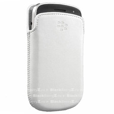 Genuine Official BlackBerry 9900 White Leather Pocket Pouch Case HDW-38844-002