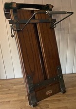 VINTAGE JOHN WATTS SHEFFIELD WOODEN UPRIGHT TROUSER PRESS DISPLAY PROP TAILORS