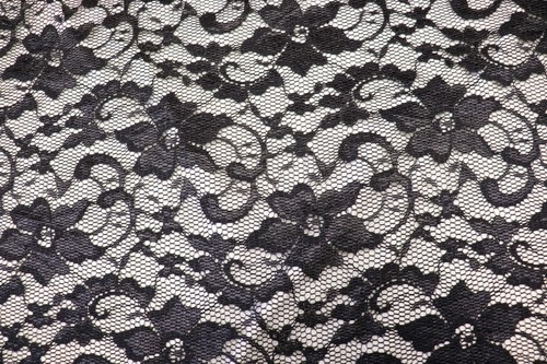 Black floral lace fabric - lace,