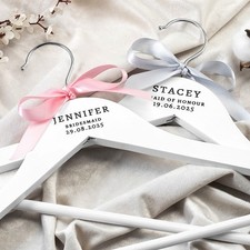 Personalised Wedding Hangers – Bride, Bridesmaid, Maid of Honour,Mother of Bride