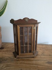 Vintage Miniature Wood Cabinet Craft Small Display Wall Cupboard Furniture Old