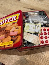 large vintage button box old