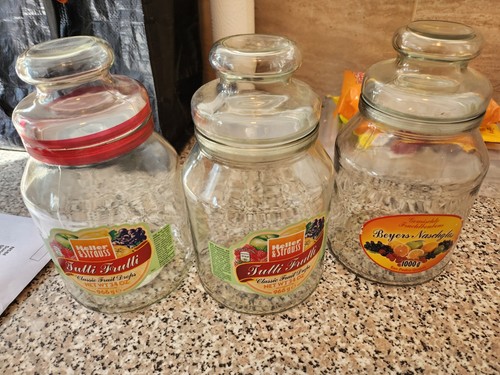 Set glass sweet jars - of, with