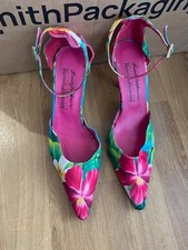 RUSSELL & BROMLEY LADIES MULTICOLOURED FLORAL HIGH HEELED SHOES SZE 38 EUR, 5 UK