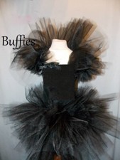  Girls Black Swan Witch dancer Ballet costume Tutu dress Fancy dress Halloween