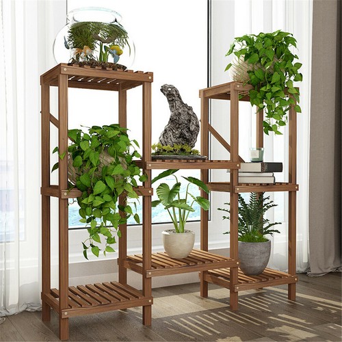 Wooden plant stand indoors - wooden,