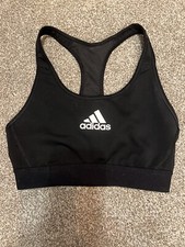 Girls Black Adidas Sports Bra Activewear Top Size 6