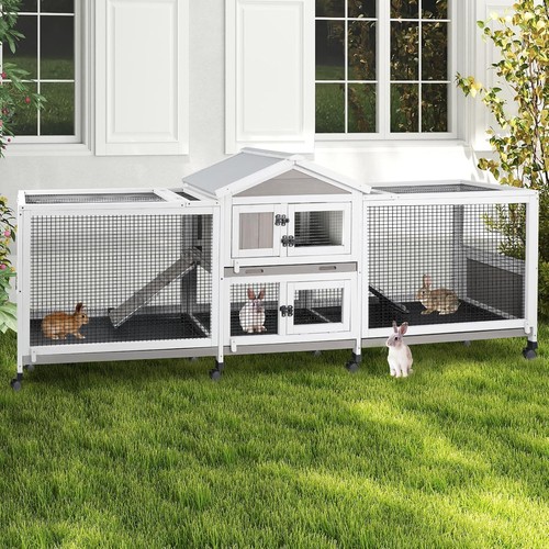 Petscosset double rabbit hutch - double,