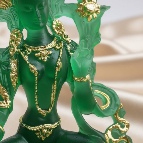 Tibetan green tara figurine - green,