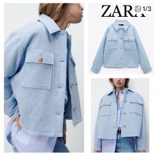 NEW ZARA Blue Jacket Gold