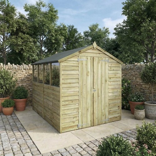 8x6 wooden garden shed - wooden, overlap
