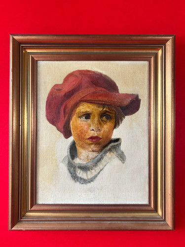 Framed portrait original oil - portrait,