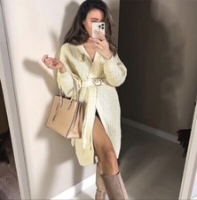 New Zara Wrap Front Knit Cream