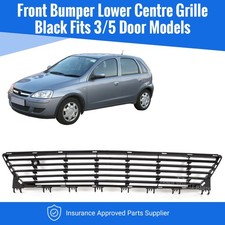 Fits Vauxhall Corsa C 2001-2006 Front Bumper Lower Centre Grille Black