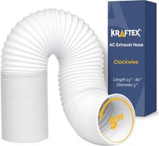 Kraftex 5" AC Exhaust Hose Portable Air Conditioner Vent Pipe Clockwise 80"