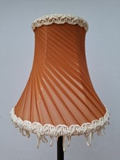 Rust Red Orange Vintage Mid Century 50 French Silk Chiffon Twist Shade Lampshade
