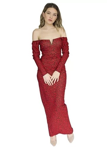 Red leopard maxi - leopard, dress