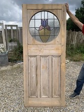 XSG 30a  (33 1/2 X 80 3/4)Original 1930's reclaimed  Stained Glass External Door