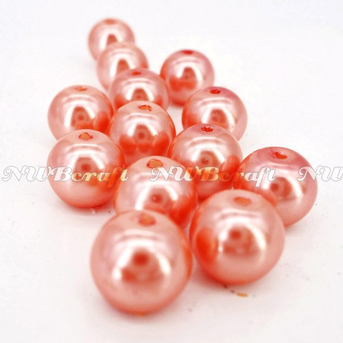 Glass pearl beads - pearl, 6mm