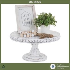 Rustic Beaded White Wood Cake