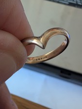 Vintage Gold On Silver Ring Full Silver Hallmark "golsil" wishbone style 