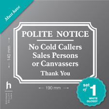 No Cold Callers Window Sticker