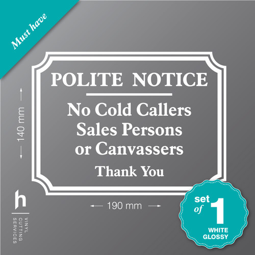 Cold callers window sticker - callers,