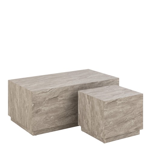 Grey marble coffee table set - grey,