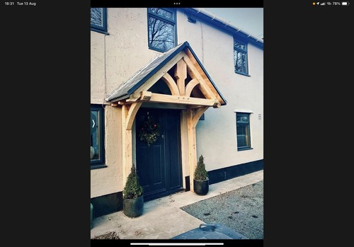 Green oak porch delivery - oak, and