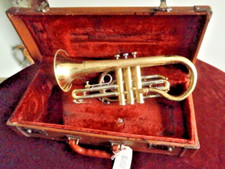 Nice Getzen 300 Shepherds Crook Bell Cornet  Serviced +M/piece /Lifton Type Case