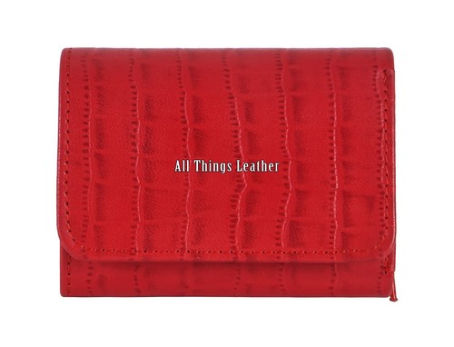 Ladies wallet red croc printed - ladies,