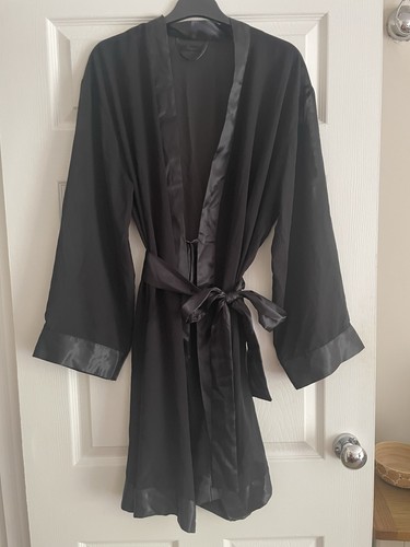 Black sheer dressing gown - black,