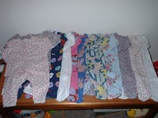 NEXT 10 BABY GIRL SLEEPSUITS BABYGROWS  BUNDLE  3-6 MTHS - EXC CON