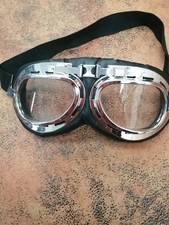 Silver Mirror Flying Motorcycle Scooter Goggles Retro Vintage Steampunk Glasses