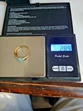 Heavy 9ct Gold blue Topaz Ring Size TI/2 375 Hallmarked, 2.9g