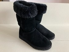 Ugg Australia Boots Classic Tall 5815 Women's W7 UK 5 Black Suede Wool Lined