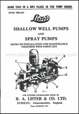 Lister Shallow Well Pumps & Spray Pumps Book Lister Water Pump Sales Booklet