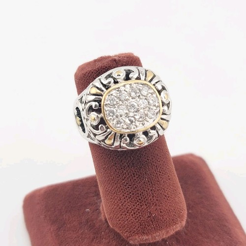 Vtg ring clear cubic - sz,