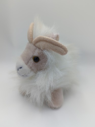 Soft toy white mountain goat - white,