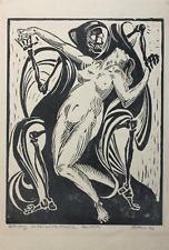 "Death and the Girl", woodcut