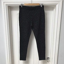 Marks & Spencer Treggings Women's UK 12 Black Animal Print Legging Trousers