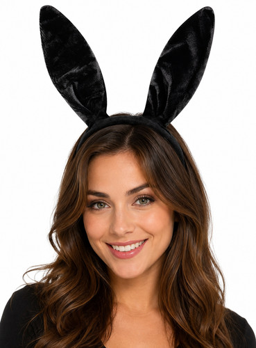 Black fabric bunny rabbit ears - fabric,