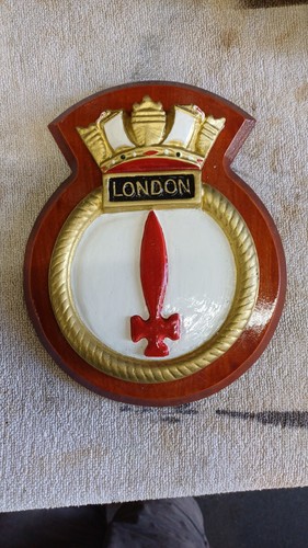 Hms london ship crest plaque - london, crest/