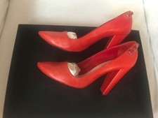 Marc Jacobs leather court shoes, leather orange colour, high heel, S 37.5
