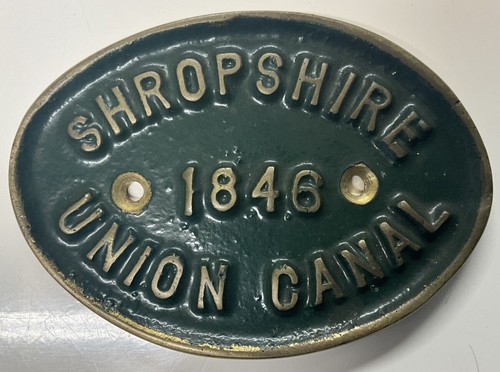 Brass canal plaque-