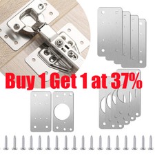 Hinge Repair Plate, 8Pcs Cabinet Hinge Repair Brackets Kitchen Cupboard Door Kit